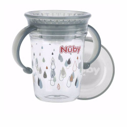 TAZA MAGICA asas de Tritan 6m gris 240 ml by NUBY for Unisex