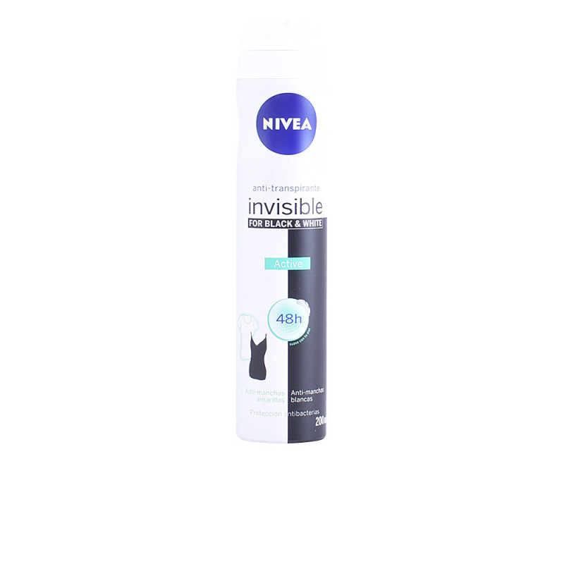 BLACK & WHITE INVISIBLE ACTIVE desodorante vaporizador 200 ml by NIVEA for Unisex