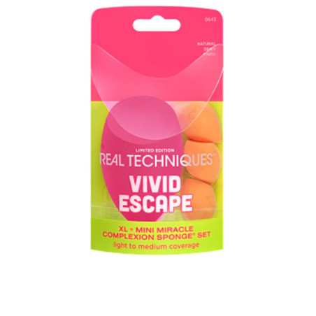 VIVID ESCAPE XL + MINI MIRACLE COMPLEXION SPONGE ESTUCHE 4 pz by REAL TECHNIQUES for Unisex