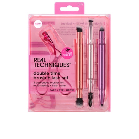 DOUBLE TIME BRUSH + LAST ESTUCHE 4 pz by REAL TECHNIQUES for Unisex