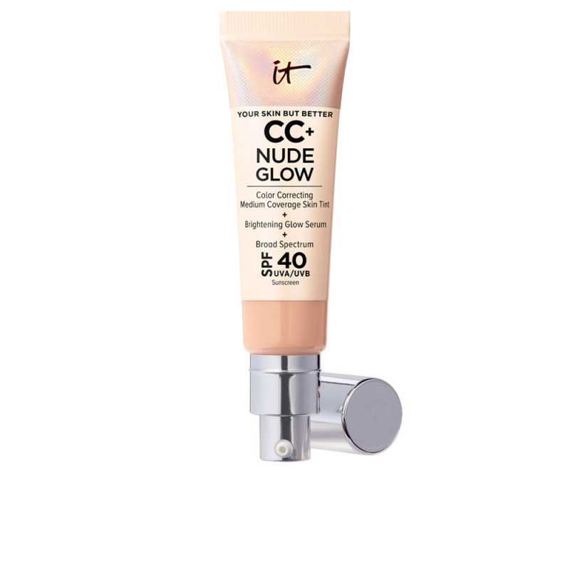 CC NUDE GLOW lightweight foundation glow serum SPF40 neutral medium by IT COSMETICS for Unisex