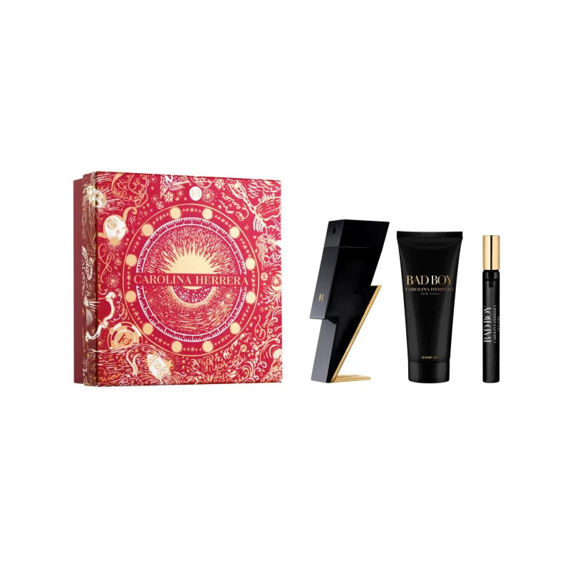 Carolina Herrera Bad Boy Eau De Toilette Spray 100 ml Set de 3 piezas 2023