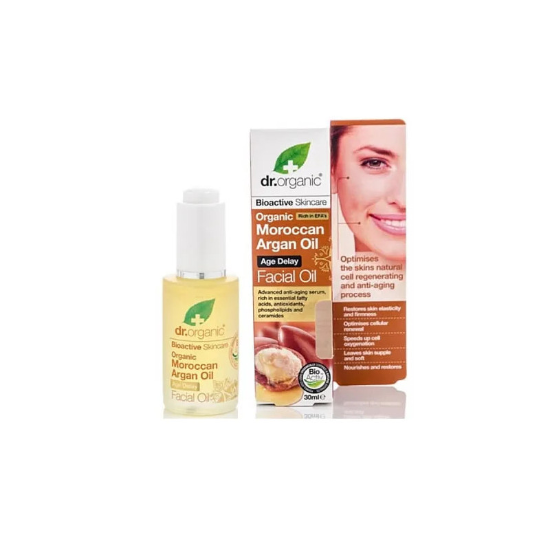 Olio viso all'olio di Argan marocchino Dr Organic 30 ml