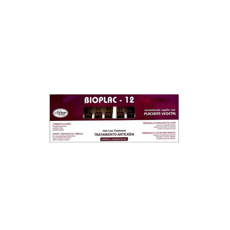 Ampollas Nurana Bioplac-12 para el tratamiento anticaída del cabello (12 x 10 ml)