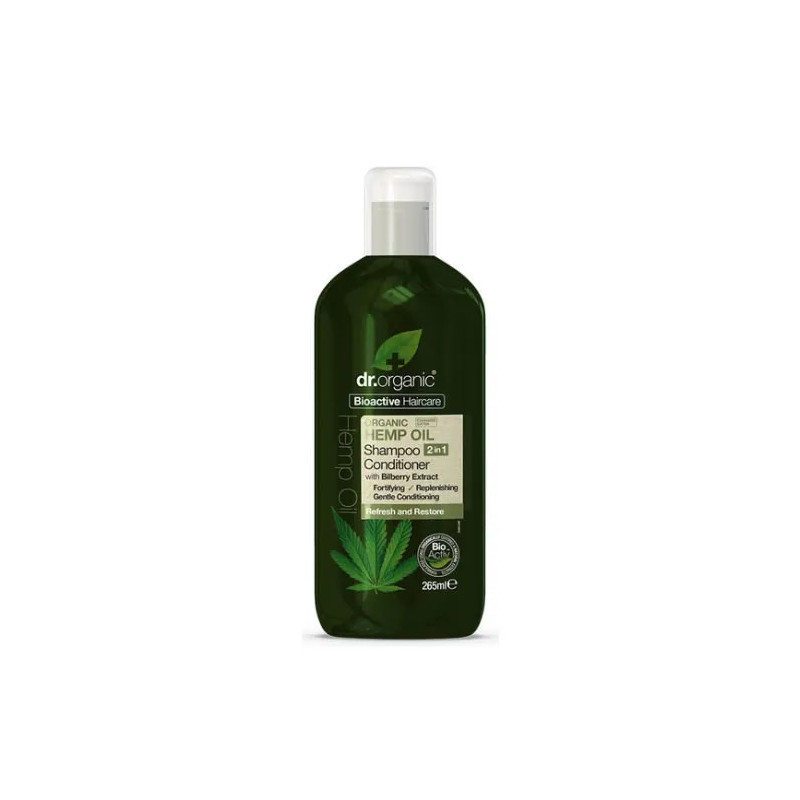 Shampoing et après-shampoing 2 en 1 à l'huile de chanvre Dr. Organic 265 ml
