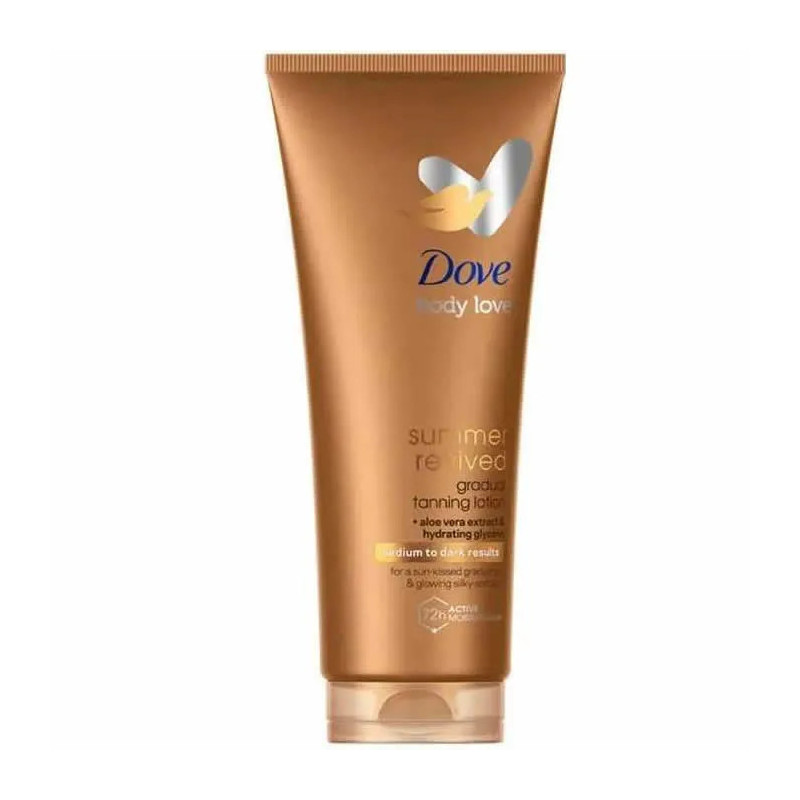 Loção autobronzeadora gradual Dove Summer Revived, tons médios a escuros, 200ml