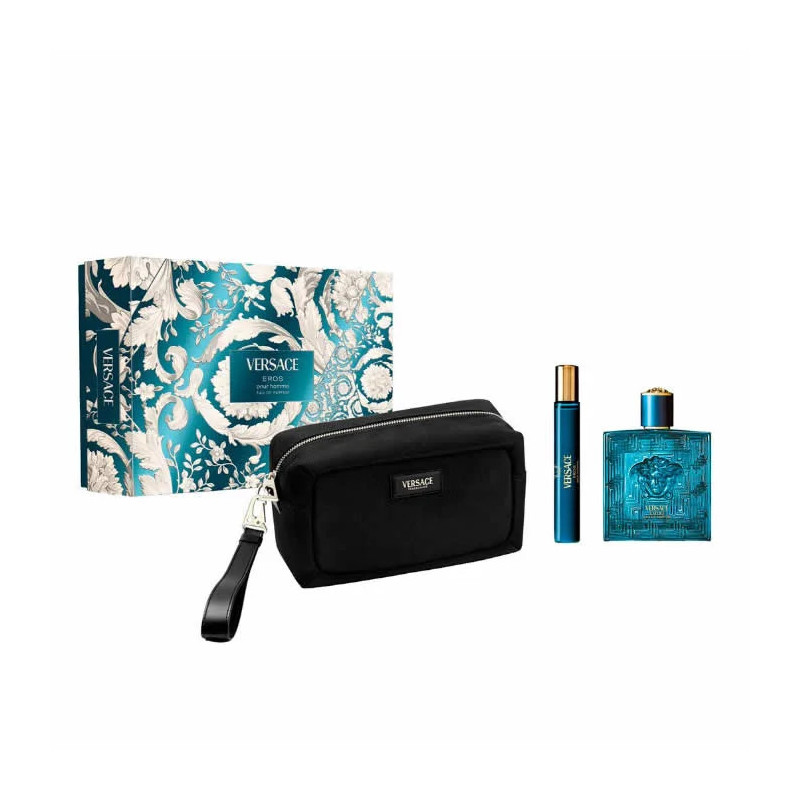 Versace Eros Eau De Parfum Spray 100ml Set 3 Pieces