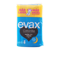 Serviettes hygiéniques Evax Cottonlike Night avec ailettes, 18 unités