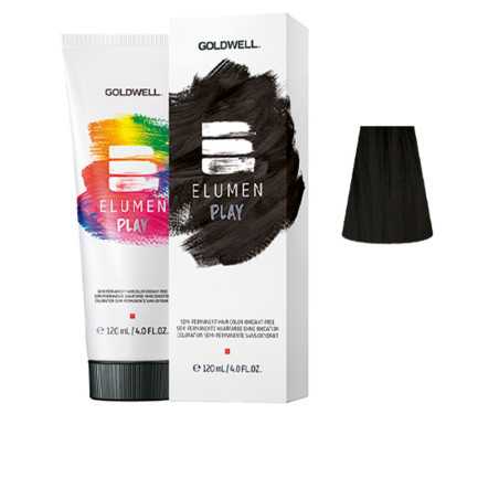 ELUMEN PLAY semi permanent hair color oxidant free black 120 ml by GOLDWELL for Woman