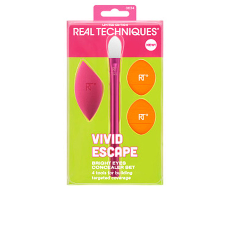 VIVID ESCAPE BRIGHT EYES CONCEALER ESTUCHE 4 pz by REAL TECHNIQUES for Unisex