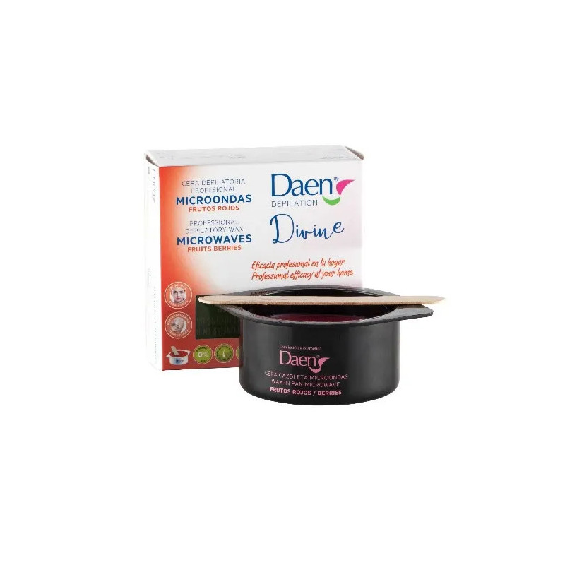 Cera depilatoria profesional Daen Depilation para microondas, frutas del bosque, 100 g