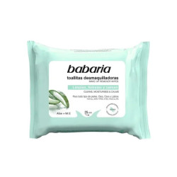 Lenços de limpeza facial Babaria com Aloe Vera, 25 unidades