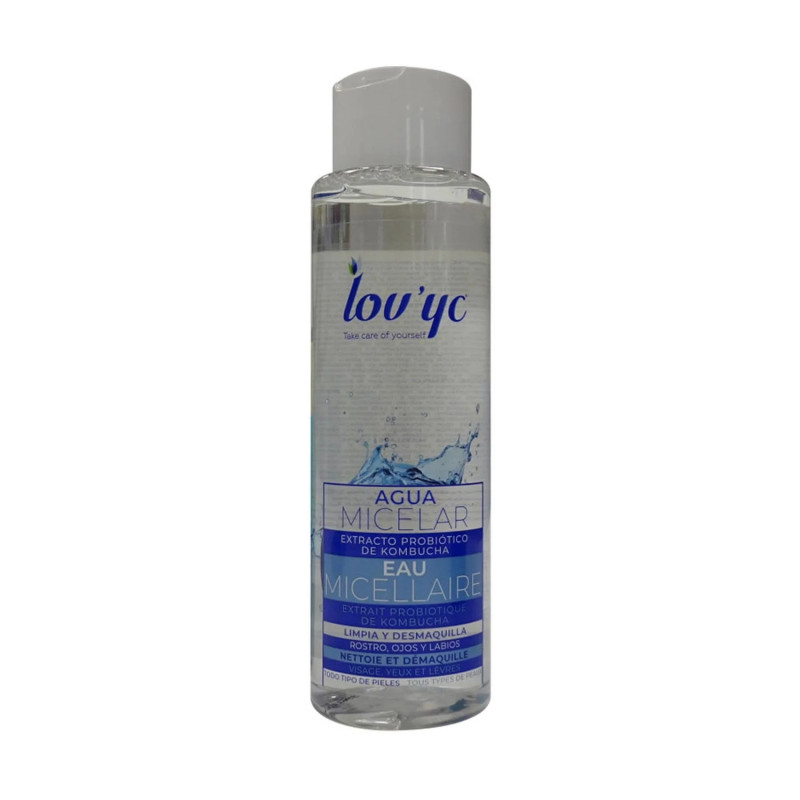 Eau micellaire probiotique au kombucha Lovyc pour le visage, les yeux et les lèvres 500 ml