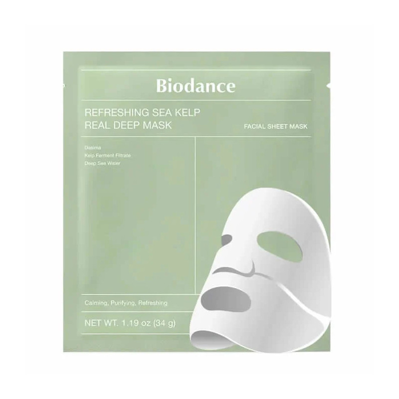 Máscara Facial Biodance Refreshing Sea Kelp Real Deep (4 unidades)