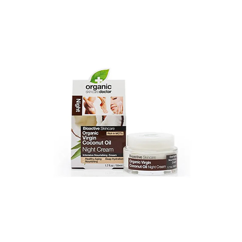 Crema da notte all'olio di cocco vergine Dr Organic 50 ml