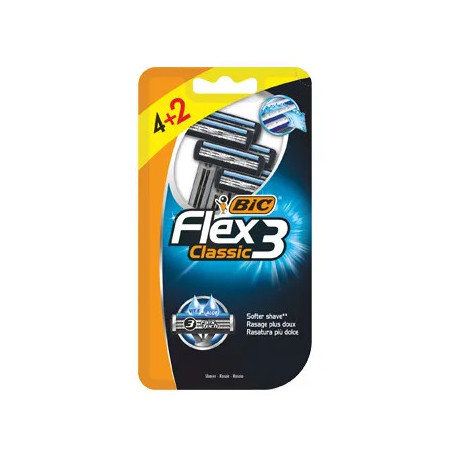 Rasoio Bic Flex a 3 lame, 4 pezzi