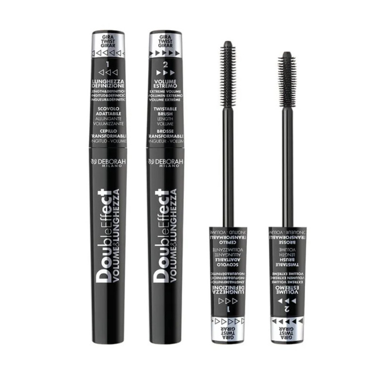 Máscara para cílios Deborah Milano Double Effect preta