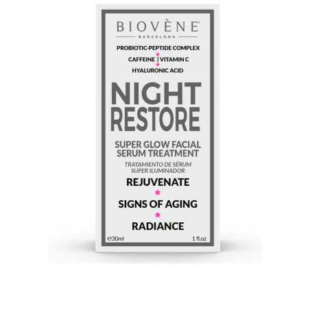 NIGHT RESTORE super glow facial serum treatment 30 ml by BIOVÈNE for Woman