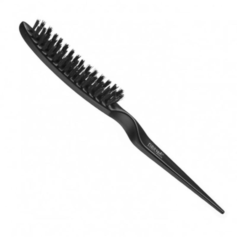 Brosse plate Eurostil Crêpe en poils de sanglier, 3 rangées, noire, 1 pièce