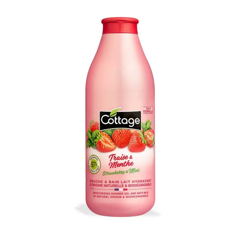 Leche de ducha hidratante Cottage Fresa y Menta 750 ml