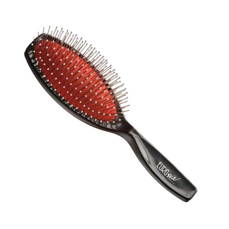 Escova Eurostil Bellows Pick, branca, bola média, preta, 1 unidade