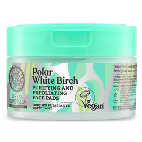 Disques nettoyants et exfoliants pour le visage Natura Siberica, 20 unités