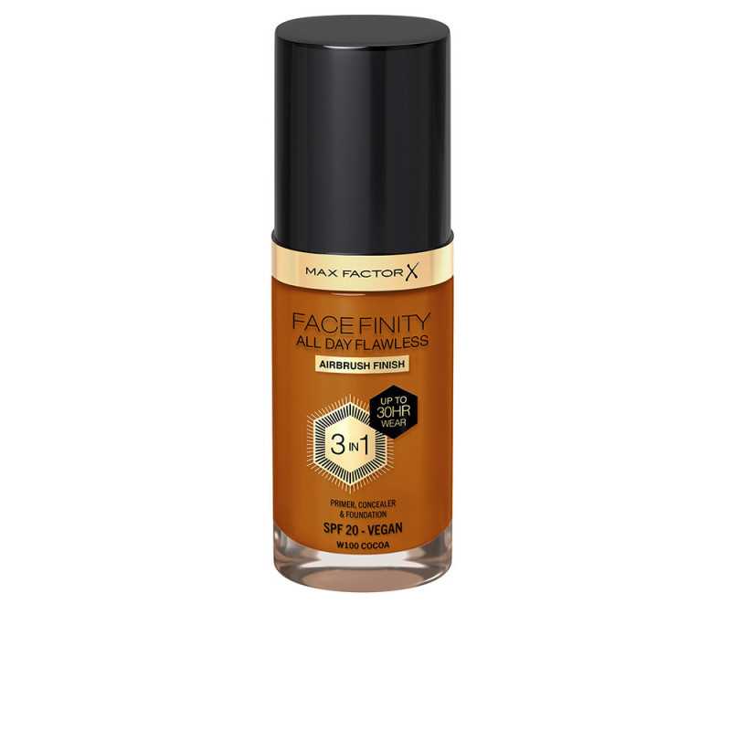 FACEFINITY ALL DAY FLAWLESS 3 IN 1 foundation 100 cocoa 30 ml by MAX FACTOR for Unisex FACEFINITY ALL DAY FLAWLESS 3 IN 1 foundation 100 cocoa 30 ml by MAX FACTOR for Unisex