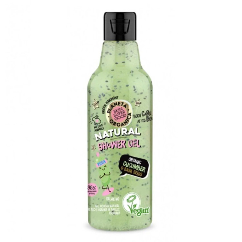 Natura Siberica Skin Super Good Natürliches Bio-Badegel mit Gurke und Basilikumsamen, 250 ml