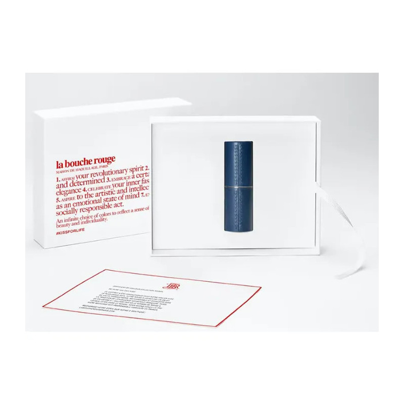 Estuche para pintalabios de piel azul marino La Bouche Rouge