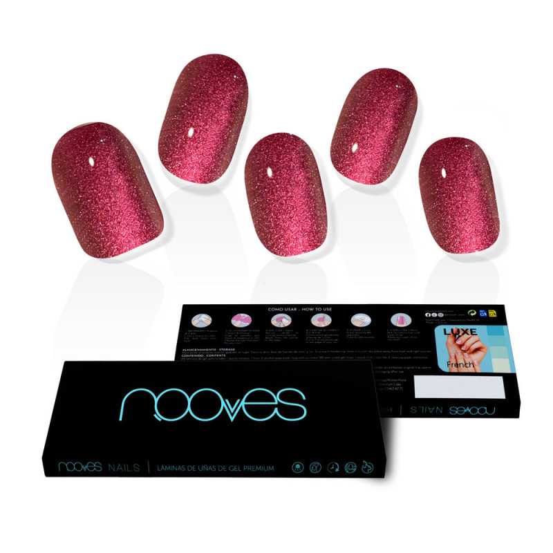 LAMINAS DE UNAS DE GEL ruby claret premium glam glitter 20 u by NOOVES for Woman LAMINAS DE UNAS DE GEL ruby claret premium glam glitter 20 u by NOOVES for Woman