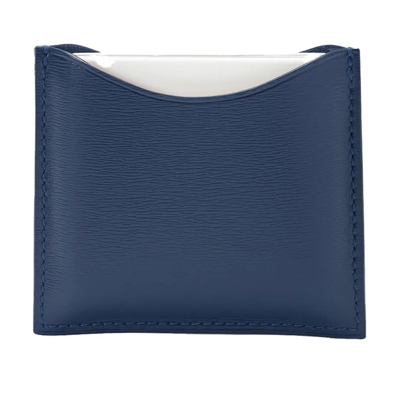 La Bouche Rouge Navy Blue Leather Compact Case