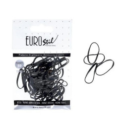 Eurostil Haargummis Beutel, schwarze Gummibänder, 50 Stück