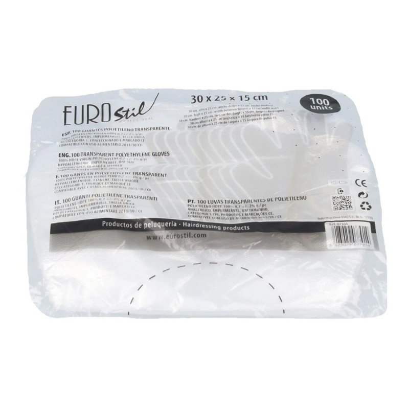 Eurostil Transparente Einweghandschuhe, 100er-Packung