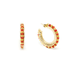 ETIOPIA ROJO 2CM pendientes oro brillo 1 u by SHABAMA for Woman