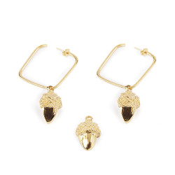 BELLOTA CUADRADO pendientes oro brillo 1 u by SHABAMA for Woman