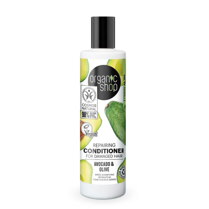 Après-shampoing réparateur à l'avocat Organic Shop pour cheveux abîmés 280 ml