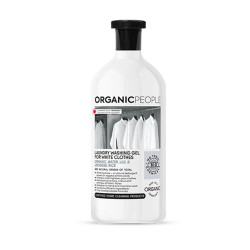 Gel de lavado para ropa blanca Organic People con lirio de agua orgánico y arroz japonés, 200 ml