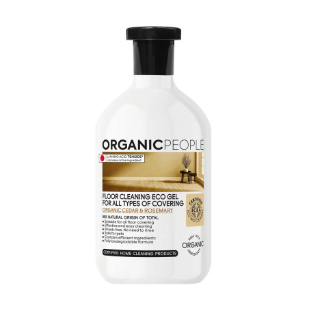 Gel limpiador ecológico de suelos de cedro orgánico de Organic People para todo tipo de revestimientos (200 ml)