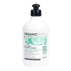Líquido ecológico de té verde y melocotón orgánico de Organic People para platos de bebé 200 ml