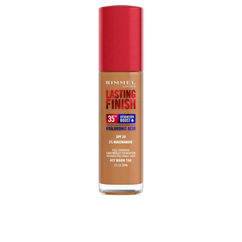 LASTING FINISH hydration boost SPF20 407 Warm Tan 30 ml by RIMMEL LONDON for Unisex LASTING FINISH hydration boost SPF20 407 Warm Tan 30 ml by RIMMEL LONDON for Unisex