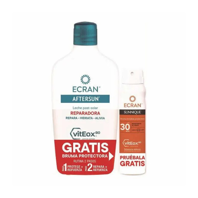 Ecran Leche Aftersun 400ml + Sunnique Spf30 Spray 75ml