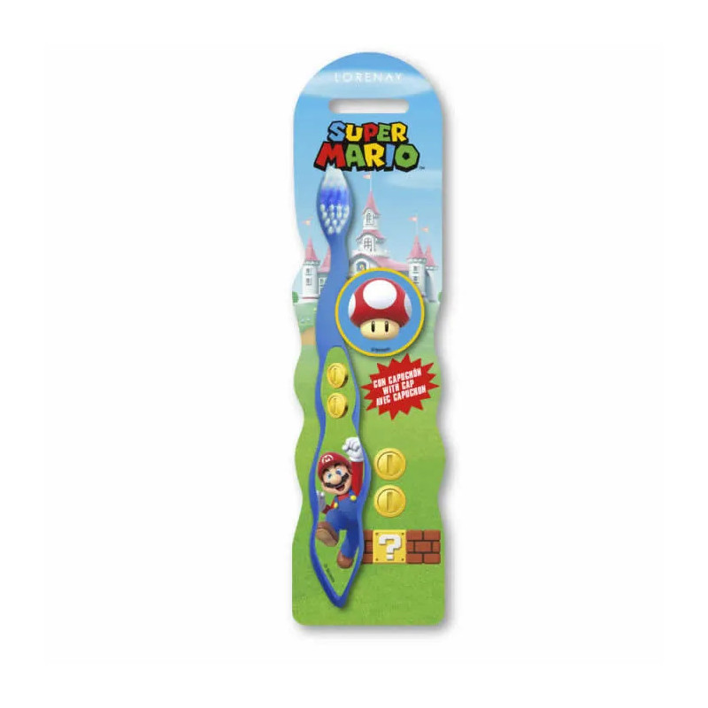 Cepillo de dientes de dibujos animados de Super Mario con tapa