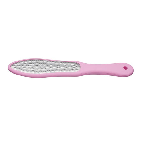 Raschietto per orecchie in metallo Eurostil con impugnatura in gomma morbida, rosa, 1 unità