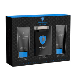 Tonino Lamborghini Acqua Eau De Toilette 125ml Spray Gel De Baño 100ml Balsamo Après Rasage 100ml
