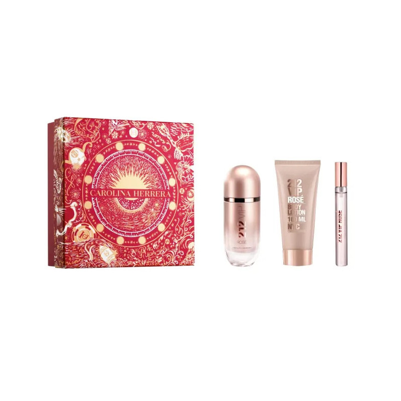 Carolina Herrera 212 VIP Rose Eau de Parfum Spray 80ml Coffret de 3 Pièces Noël 2023