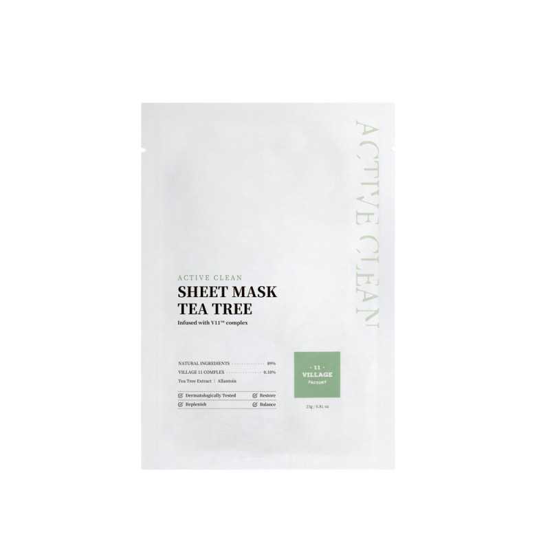 ACTIVE CLEAN sheet mask tea tree 23 gr by VILLAGE 11 for Woman