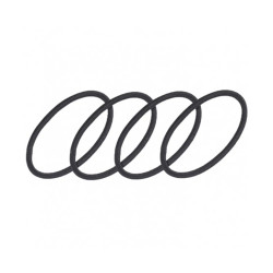 Caixa de papelão Eurostil com borrachas lisas e fechadas, pretas, pacote com 1 unidade.