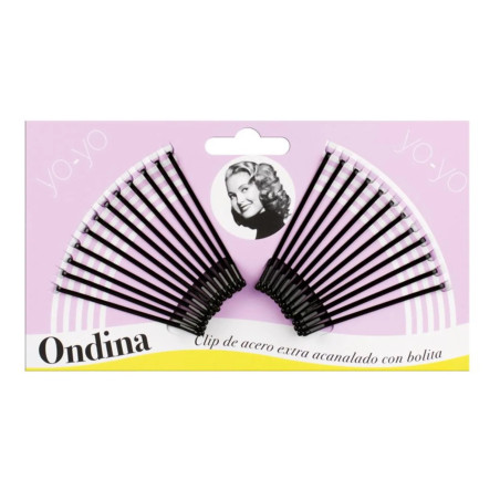 Clips en acier rainurés Eurostil avec bille noire 50 mm, lot de 1