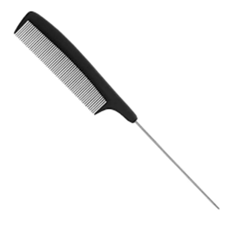 Pente profissional Eurostil Carbon com dentes de metal, 1 unidade