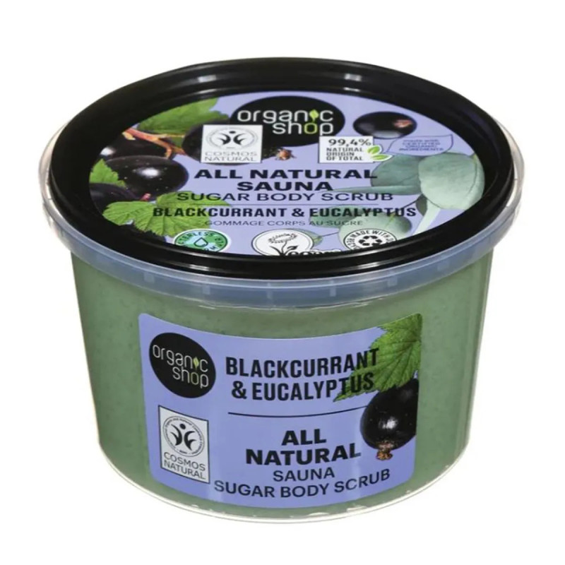Esfoliante Corporal Sauna Natural Organic Shop com Açúcar e Groselha 250ml
